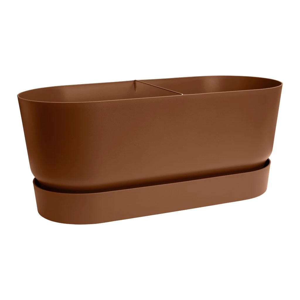 Elho Greenville Terrace Trough 60 Wheels Ginger Brown 3 Elho Greenville Terrace Trough 60 Wheels Ginger Brown