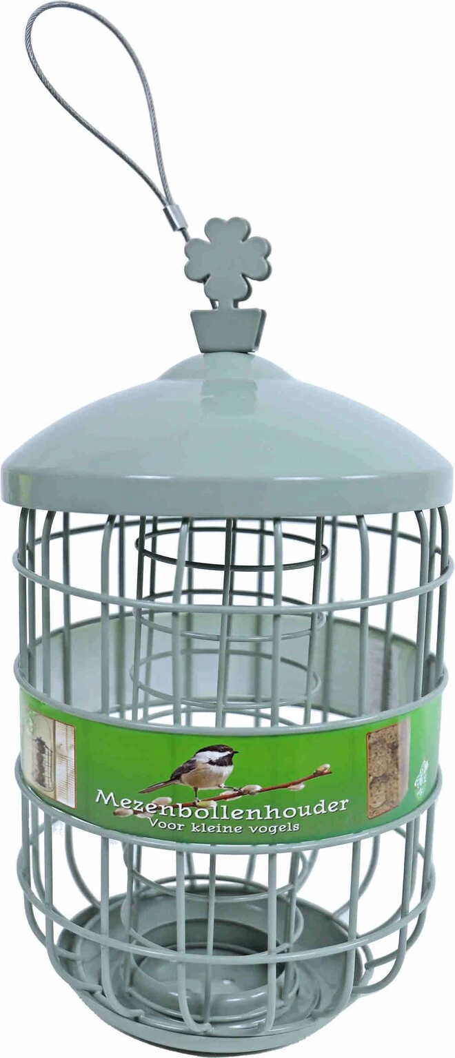 Gebr. De Boon Mezenbolhouder Metaal Klein Grijs / Groen 3 Gebr. De Boon Mezenbolhouder Metaal Klein Grijs / Groen