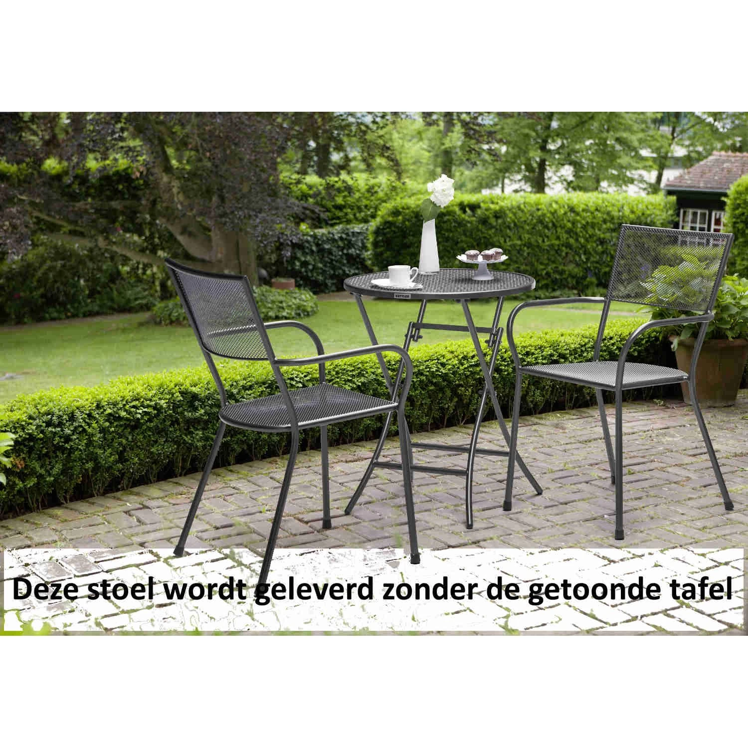 Kettler Terraza Stapel Fauteuil Antraciet 4 Kettler Terraza Stapel Fauteuil Antraciet - Afbeelding 2