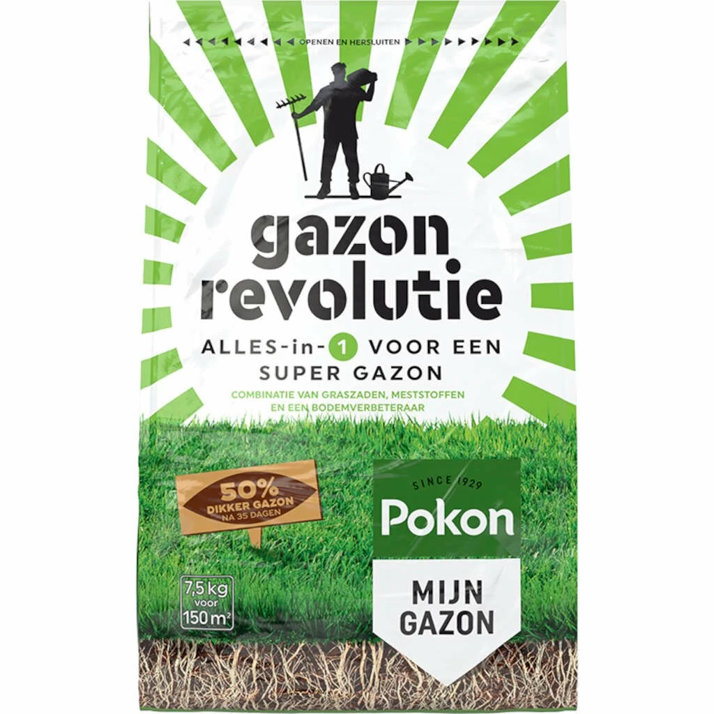 Pokon Gazon Revolutie 7.5 Kg 150 M2 3 Pokon Gazon Revolutie 7.5 Kg 150 M2