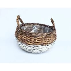 Van Der Leeden Rotan Mand 46 Cm Wit / Bruin